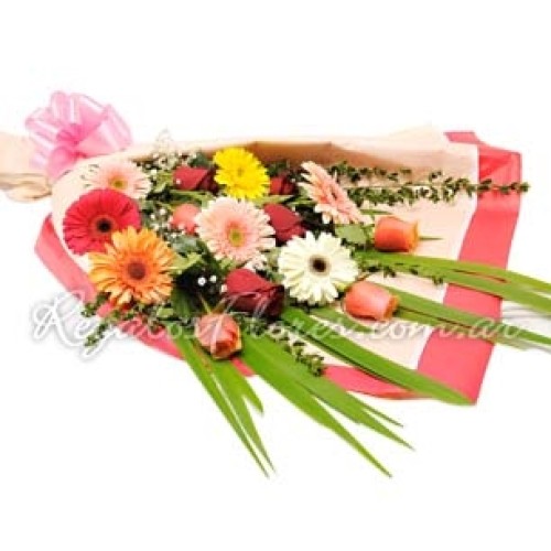 bouquet of gerberas and roses